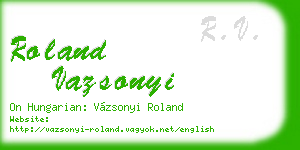 roland vazsonyi business card
